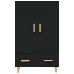 Credenza-Buffet-Armadio da cucina Nera 70x31x115 cm in Legno Multistrato