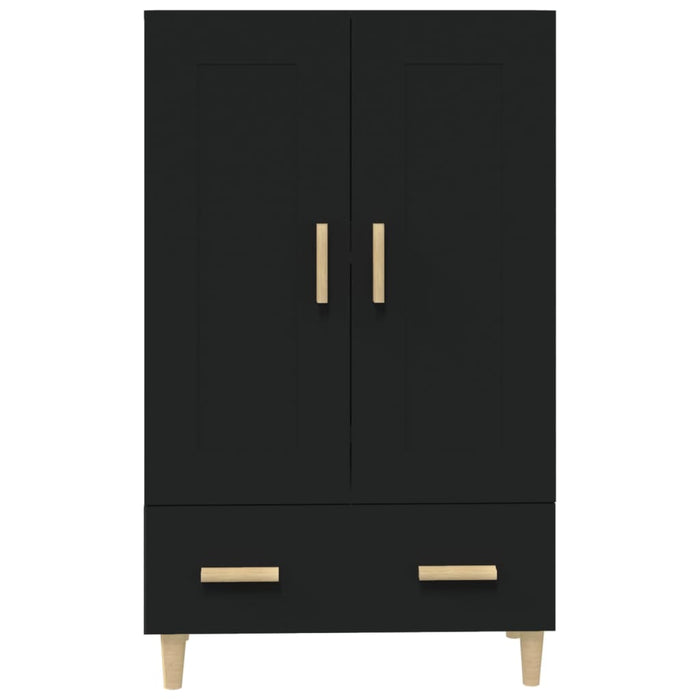 Credenza-Buffet-Armadio da cucina Nera 70x31x115 cm in Legno Multistrato