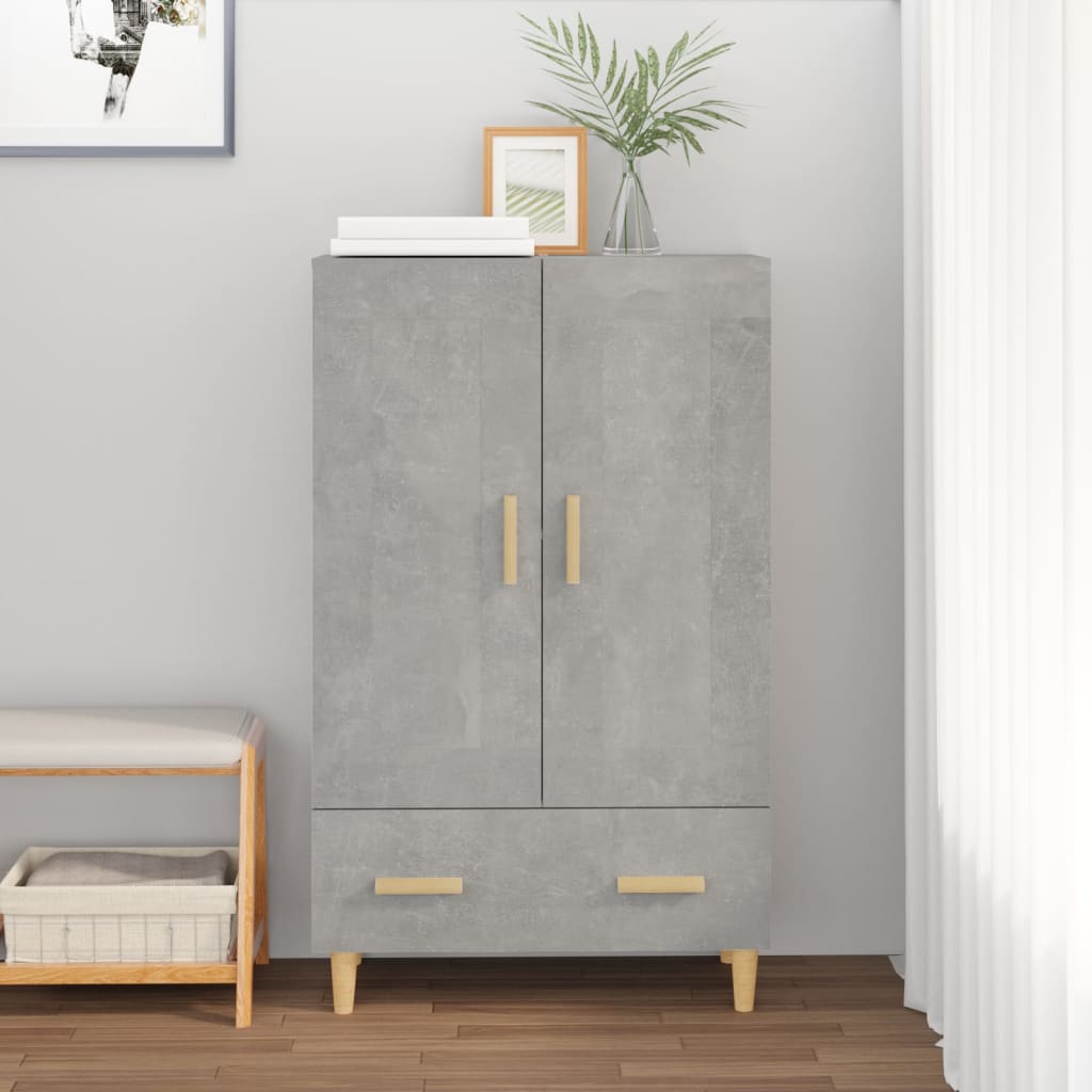 Credenza Grigio Cemento 70x31x115 cm in Legno Multistrato 812568