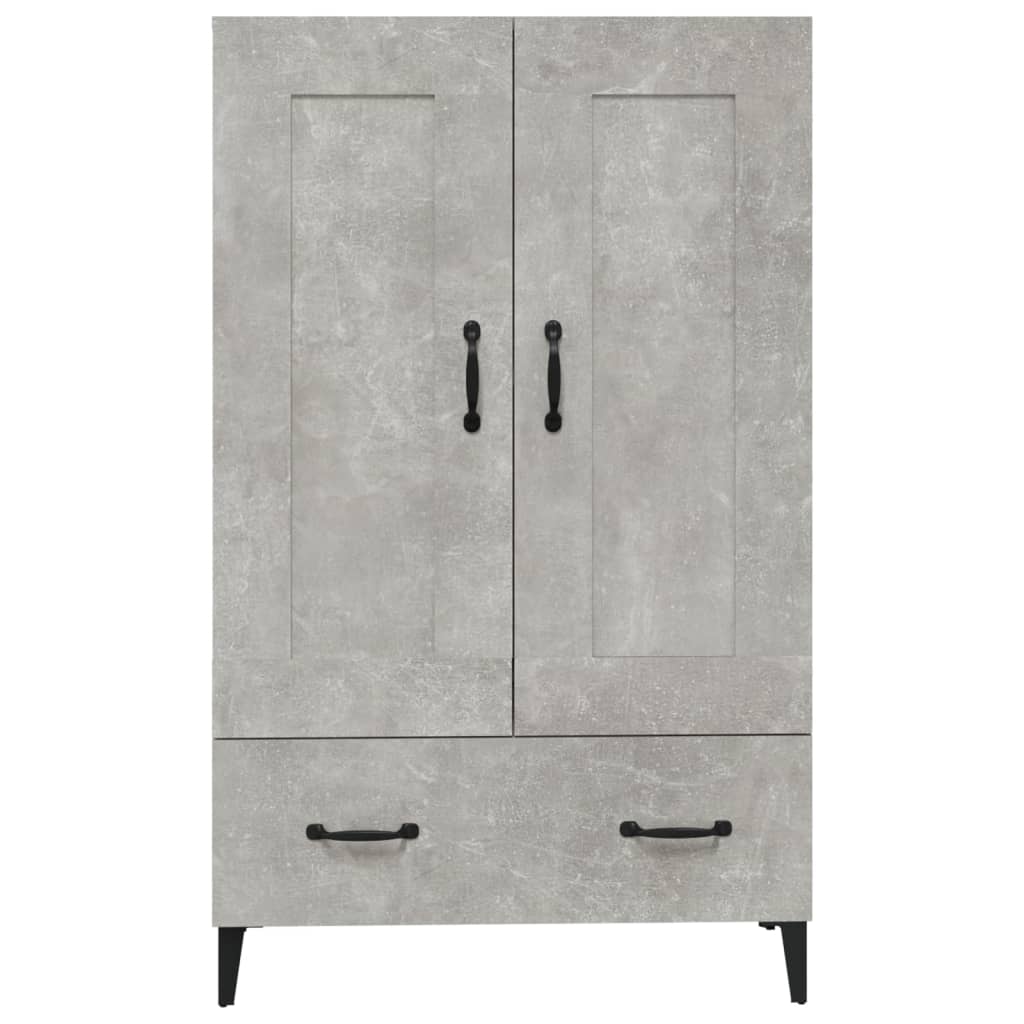 Credenza Grigio Cemento 70x31x115 cm in Legno Multistrato 812577