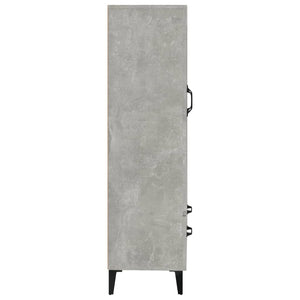 Credenza-Buffet-Armadio da cucina Grigio Cemento 70x31x115 cm in Legno Multistrato 268542
