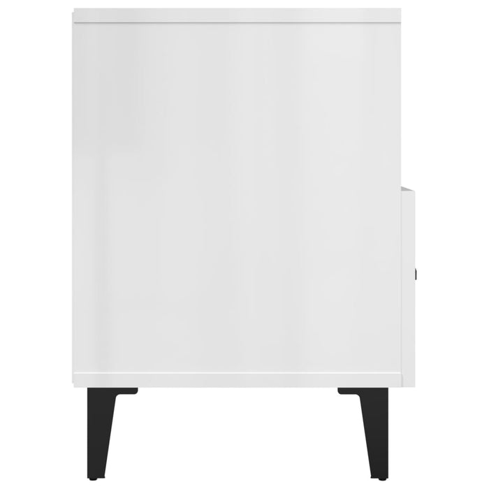 Mobile Porta TV Bianco Lucido 80x36x50 cm in Legno Multistrato 812597