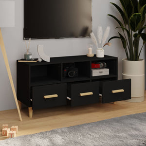Mobile Porta TV Nero 102x36x50 cm in Legno Multistrato 812601