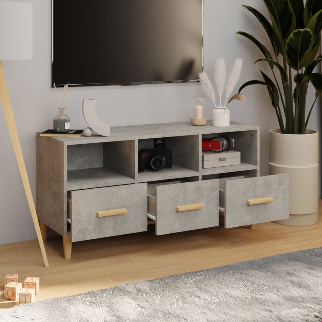 Mobile Porta TV Grigio Cemento 102x36x50 cm Legno Multistrato 812604