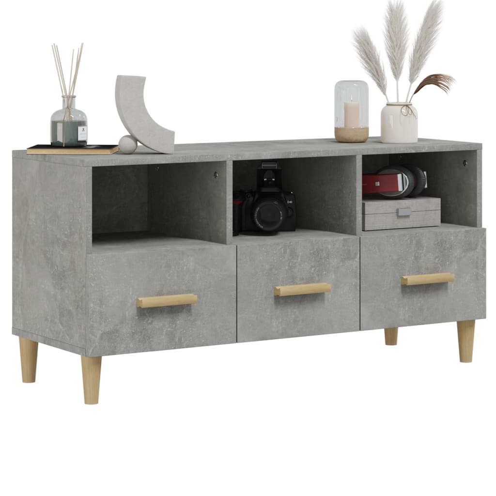 Mobile Porta TV Grigio Cemento 102x36x50 cm Legno Multistrato 812604