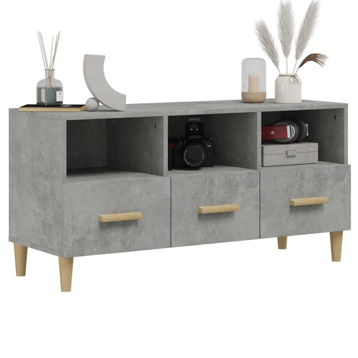 Mobile Porta TV Grigio Cemento 102x36x50 cm Legno Multistrato 812604