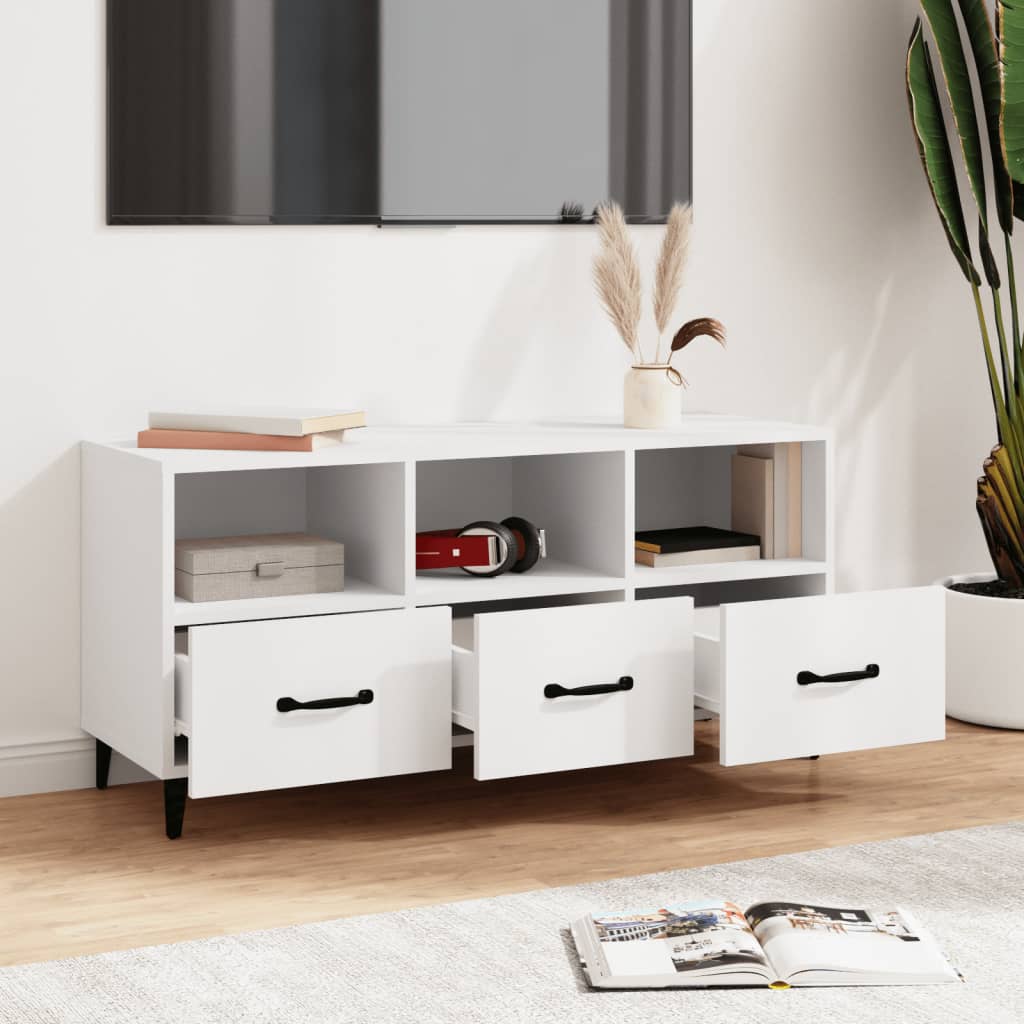 Mobile Porta TV-Mobile per TV-Credenza TV Bianco 102x35x50 cm in Legno Multistrato