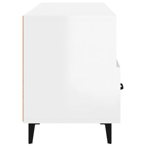 Mobile Porta TV Bianco Lucido 102x35x50 cm in Legno Multistrato cod mxl 14834