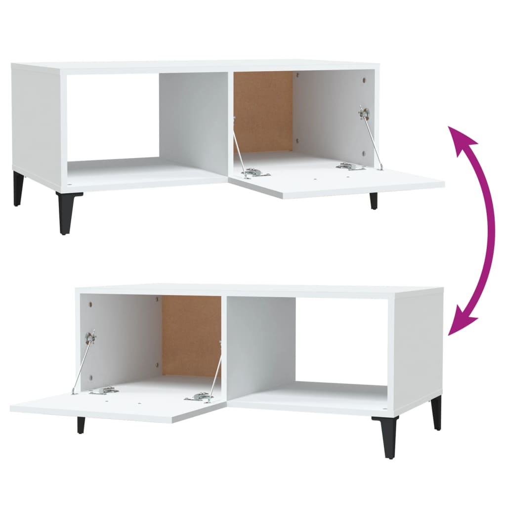 Tavolino da Salotto Bianco 90x50x40 cm in Legno Multistrato 812663