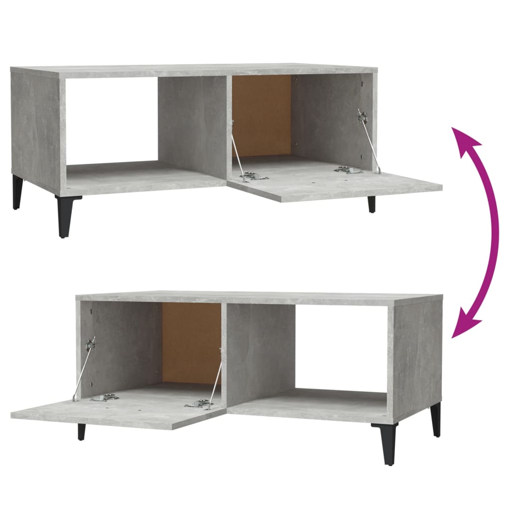 Tavolino da Salotto Grigio Cemento 90x50x40cm Legno Multistrato 812667