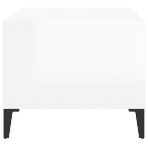 Tavolino da Salotto Bianco Lucido 90x50x40 cm Legno Multistrato 812669