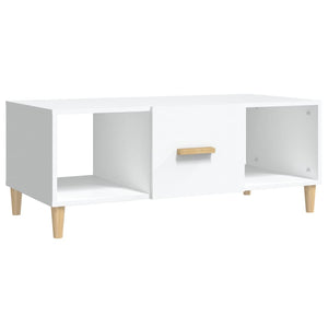 Tavolino da Salotto Bianco 102x50x40 cm in Legno Multistrato 812690