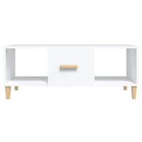 Tavolino da Salotto Bianco 102x50x40 cm in Legno Multistrato cod mxl 24349