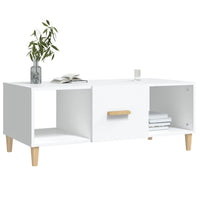 Tavolino da Salotto Bianco 102x50x40 cm in Legno Multistrato cod mxl 24349