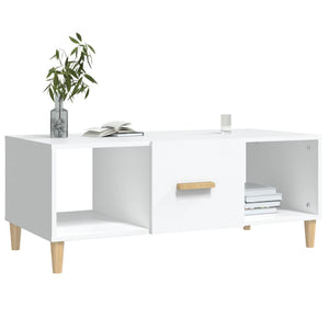 Tavolino da Salotto Bianco 102x50x40 cm in Legno Multistrato cod mxl 24349