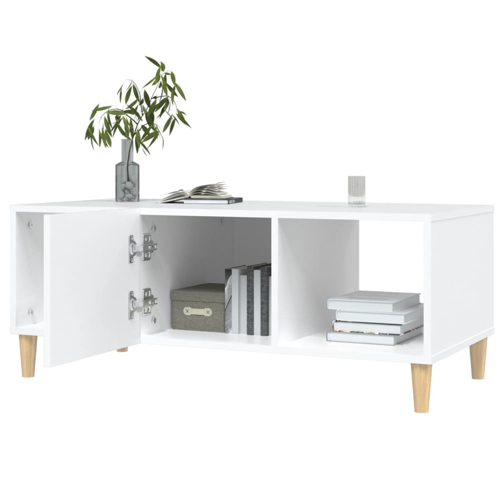 Tavolino da Salotto Bianco 102x50x40 cm in Legno Multistrato 812690