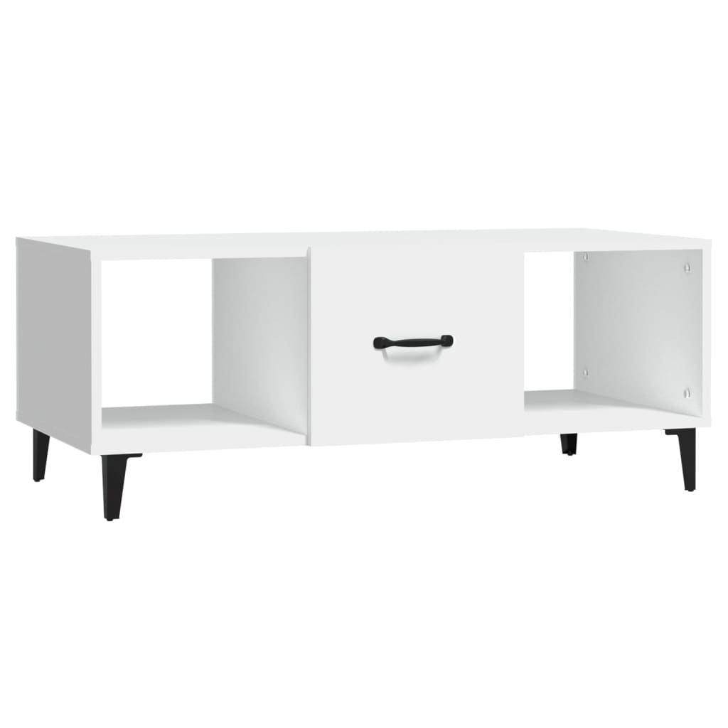 Tavolino da Salotto Bianco 102x50x40 cm in Legno Multistrato 812699