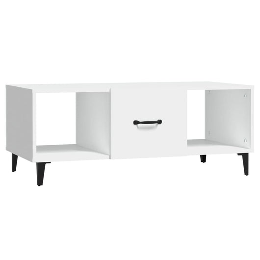 Tavolino da Salotto Bianco 102x50x40 cm in Legno Multistrato 812699