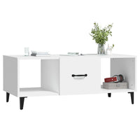 Tavolino da Salotto Bianco 102x50x40 cm in Legno Multistrato 812699