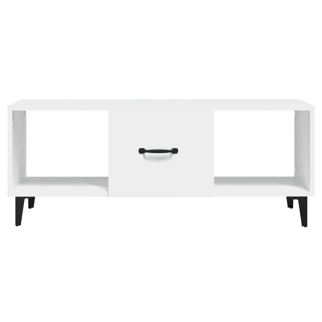 Tavolino da Salotto Bianco 102x50x40 cm in Legno Multistrato 812699