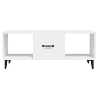 Tavolino da Salotto Bianco 102x50x40 cm in Legno Multistrato 812699