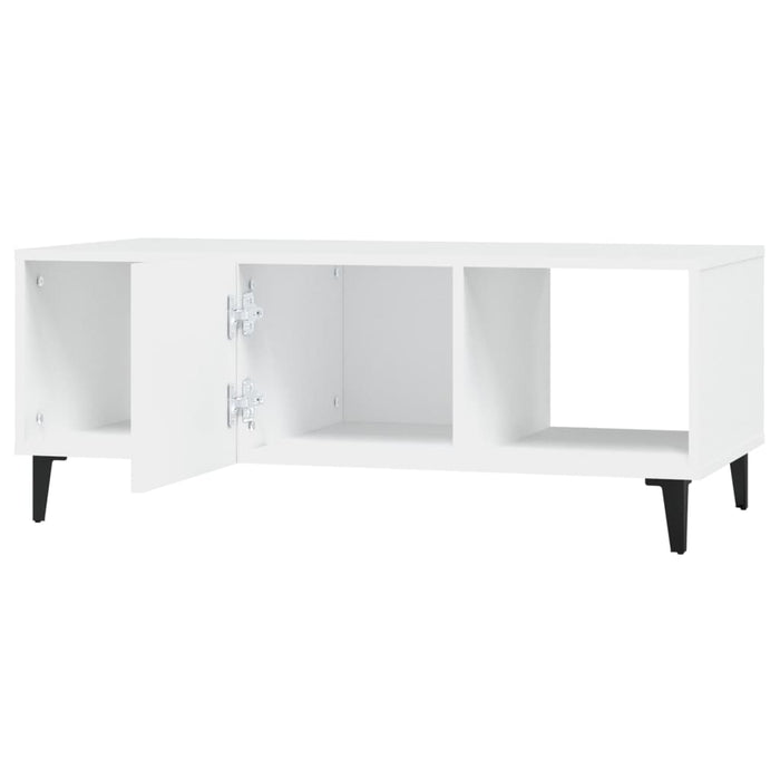 Tavolino da Salotto Bianco 102x50x40 cm in Legno Multistrato 812699