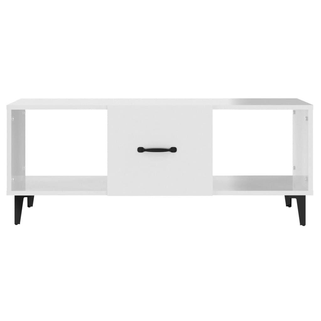 Tavolino da Salotto Bianco Lucido 102x50x40cm Legno Multistrato 812705