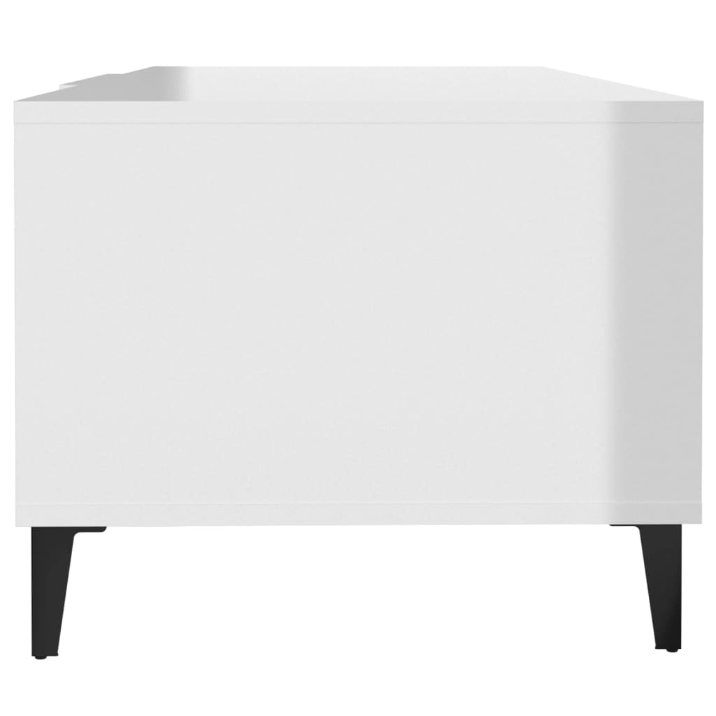 Tavolino da Salotto Bianco Lucido 102x50x40cm Legno Multistrato 812705