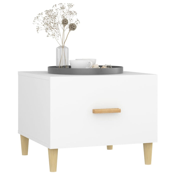 Tavolini da Salotto 2 pz Bianchi 50x50x40 cm Legno Multistrato 812709