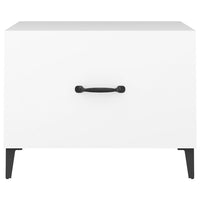 Tavolino da Salotto con Gambe in Metallo Bianco 50x50x40 cm 812726