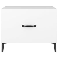 Tavolini da Salotto con Gambe in Metallo 2 pz Bianco 50x50x40cm