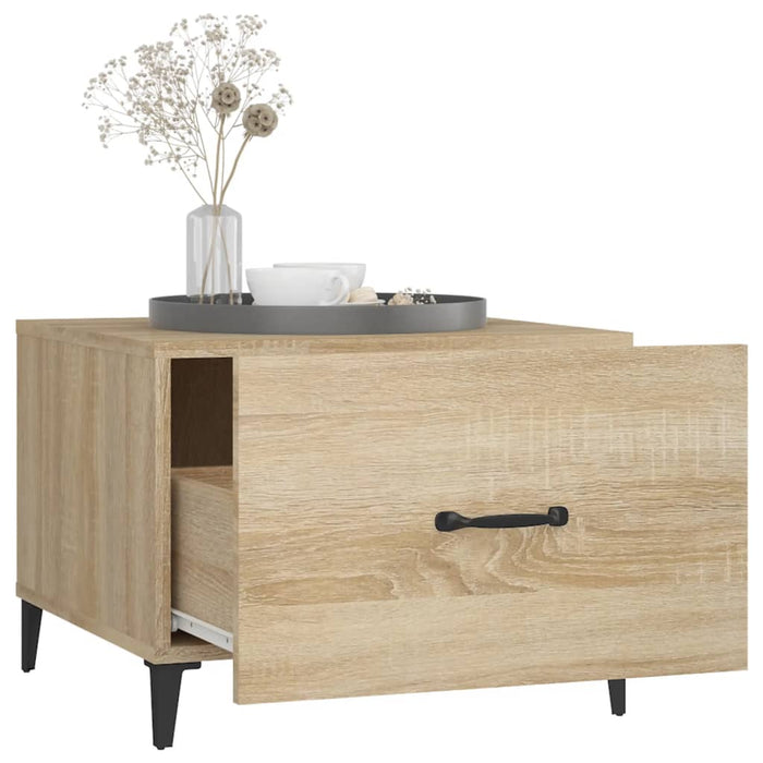 Tavolini Salotto Gambe in Metallo 2pz Rovere Sonoma 50x50x40 cm