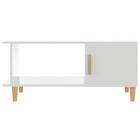 Tavolino da Salotto Bianco Lucido 90x50x40 cm Legno Multistrato 812750
