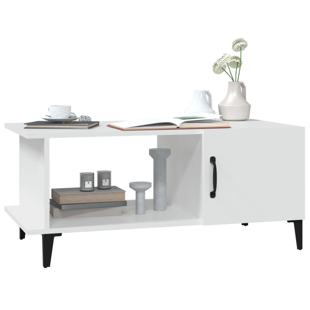 Tavolino da Salotto Bianco 90x50x40 cm in Legno Multistrato cod mxl 26147