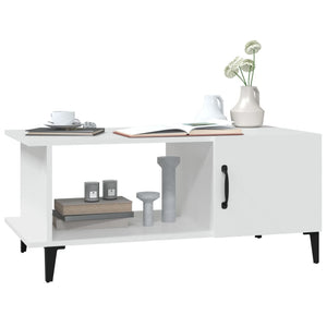 Tavolino da Salotto Bianco 90x50x40 cm in Legno Multistrato cod mxl 26147