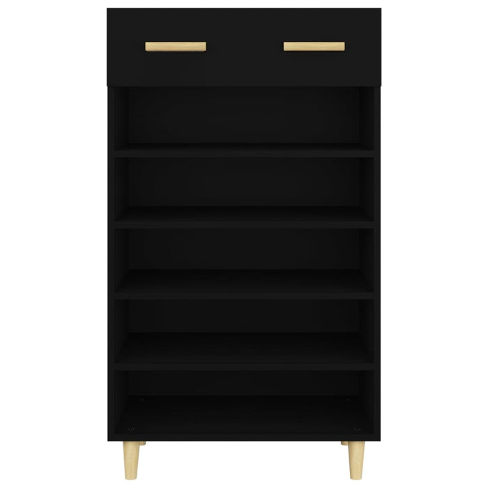 Scarpiera Nera 60x35x105 cm in Legno Multistrato 812781