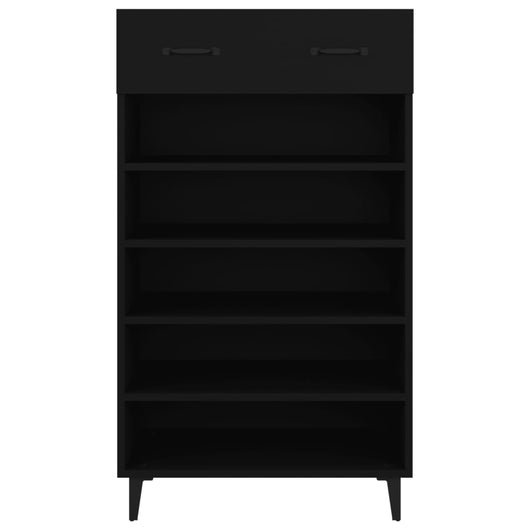 Scarpiera scarpiera mobile portaoggetti ingresso corridoio soggiorno 60 x 35 x 105 cm legno multistrato nero 02_0022000