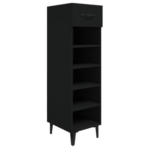 Scarpiera Nera 30x35x105 cm in Legno Multistrato 812808