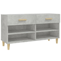 Scarpiera Grigio Cemento 102x35x55 cm in Legno Multistrato 812820