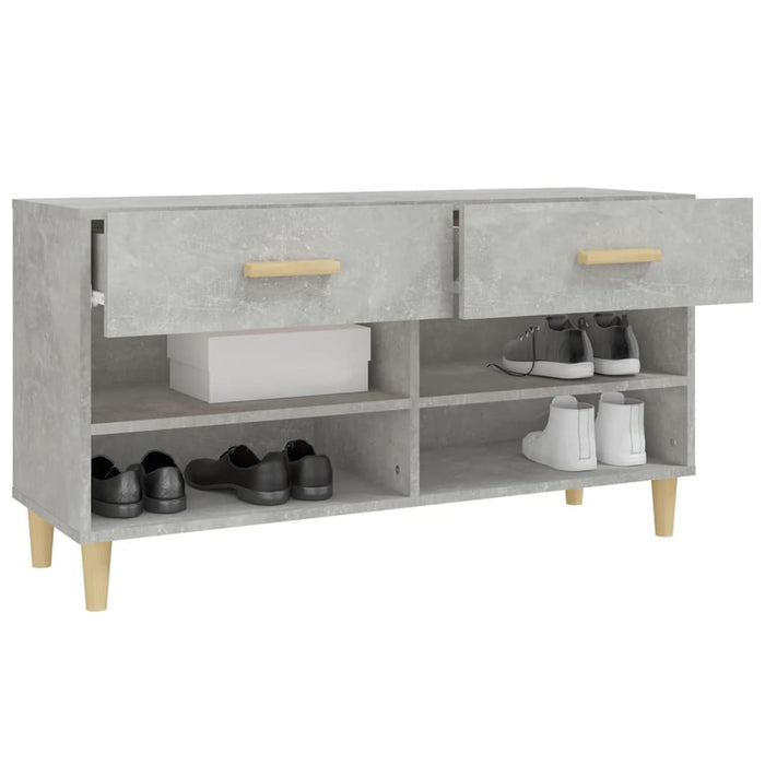 Scarpiera Grigio Cemento 102x35x55 cm in Legno Multistrato 812820