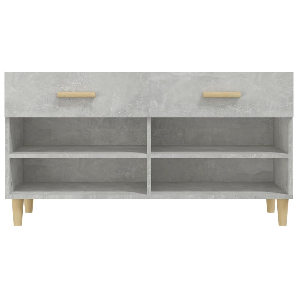 Scarpiera Grigio Cemento 102x35x55 cm in Legno Multistrato 812820