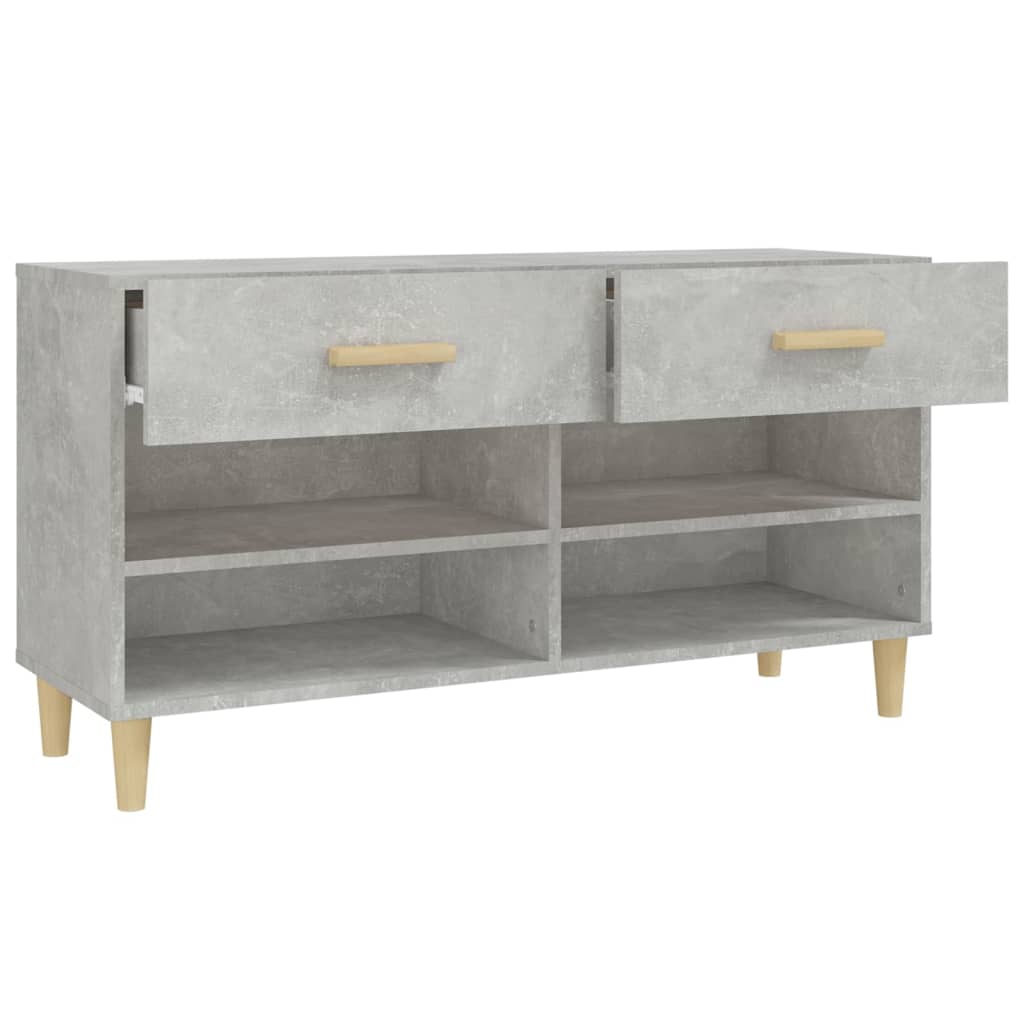 Scarpiera Grigio Cemento 102x35x55 cm in Legno Multistrato 812820