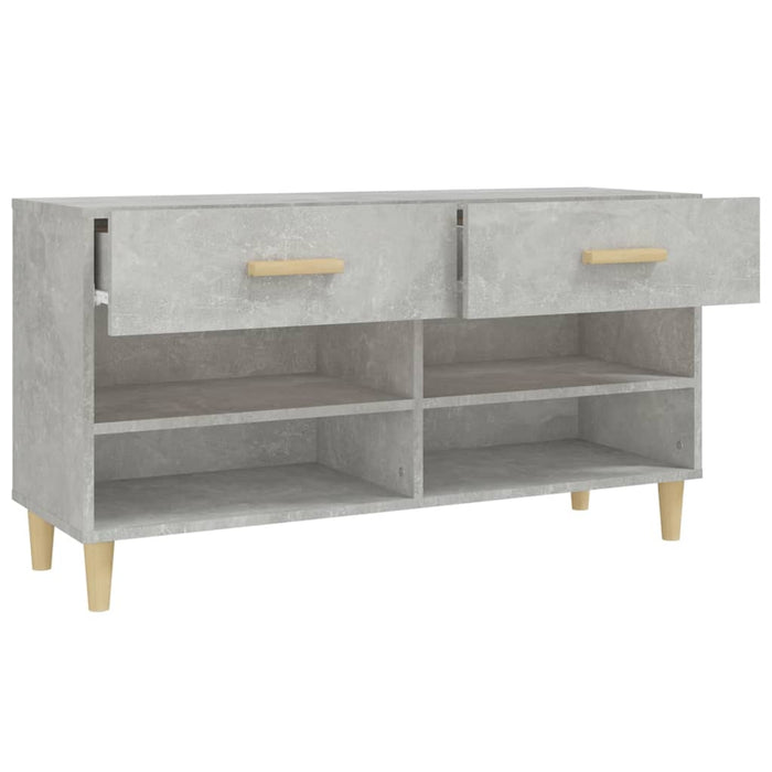 Scarpiera Grigio Cemento 102x35x55 cm in Legno Multistrato 812820