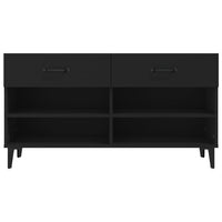 Scarpiera Nera 102x35x55 cm in Legno Multistrato 812826