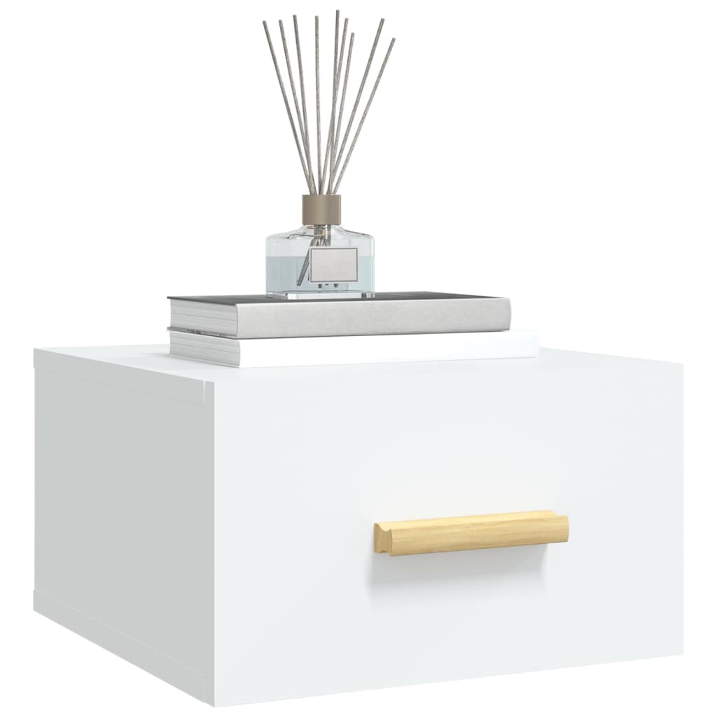 Comodini a Muro 2 pz Bianchi 35x35x20 cm 812835