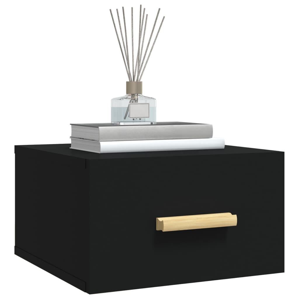 Comodini a Muro 2 pz Neri 35x35x20 cm cod mxl 30444