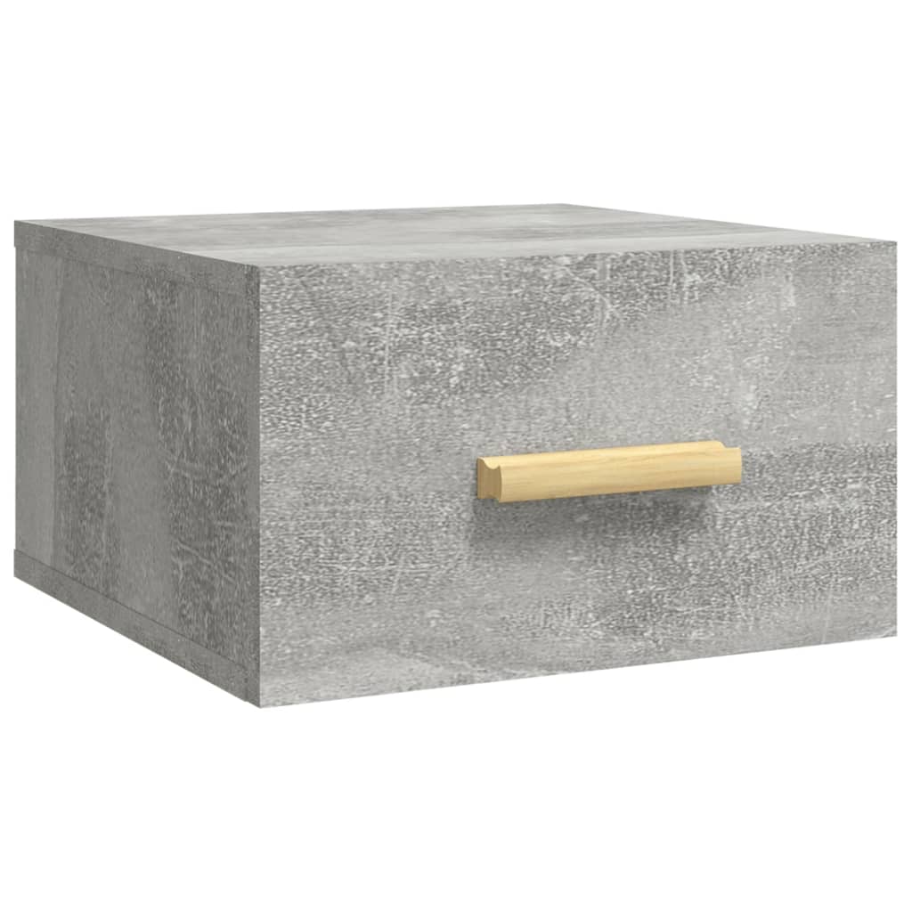 Comodino a Muro-Tavolino da notte sospeso Grigio Cemento 35x35x20 cm 358656
