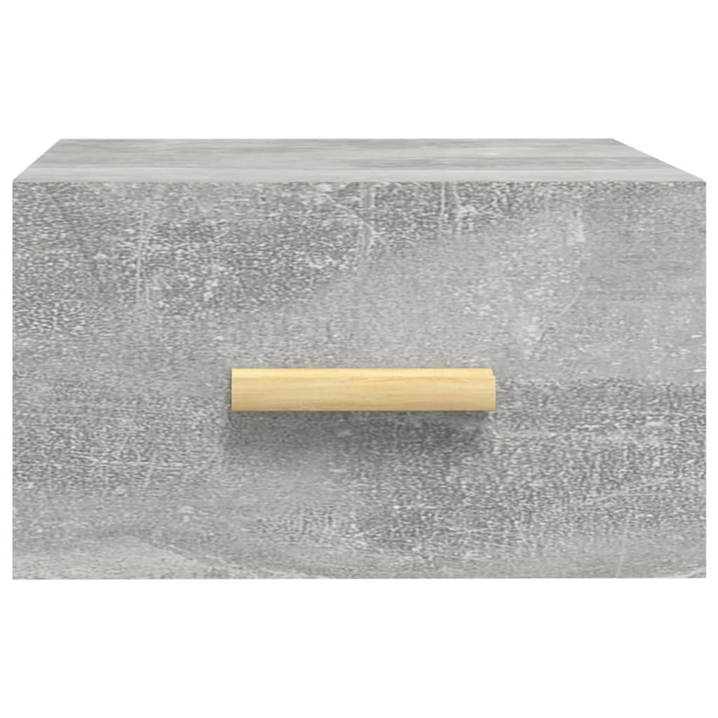 Comodino a Muro-Tavolino da notte sospeso Grigio Cemento 35x35x20 cm 358656