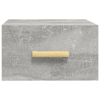 Comodino a Muro-Tavolino da notte sospeso Grigio Cemento 35x35x20 cm 358656