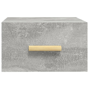 Comodino a Muro-Tavolino da notte sospeso Grigio Cemento 35x35x20 cm 358656